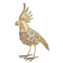 figurka-papuga-dekoracja-zlota-metalowa-postarzana-dom-ogrod-ozdoba-prezent