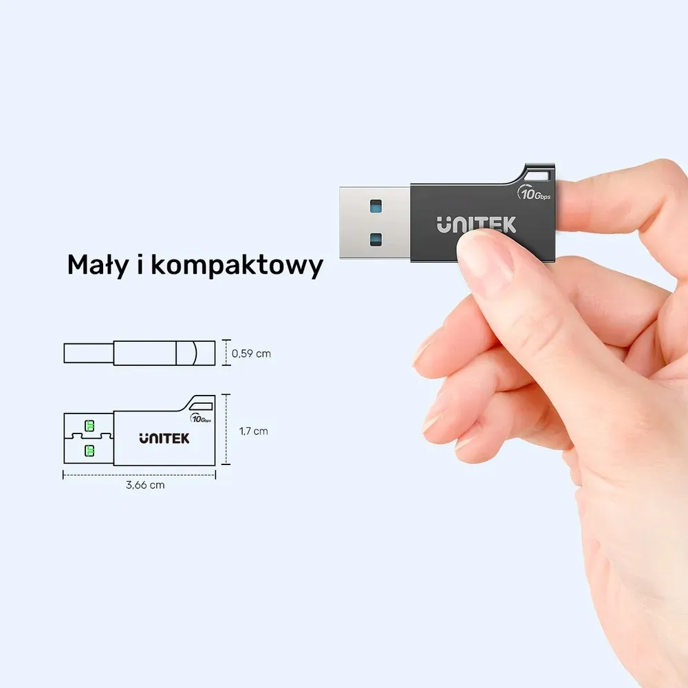 unitek-adapter-usb-a-do-usb-c-10gbps-czarny-a1049abk01