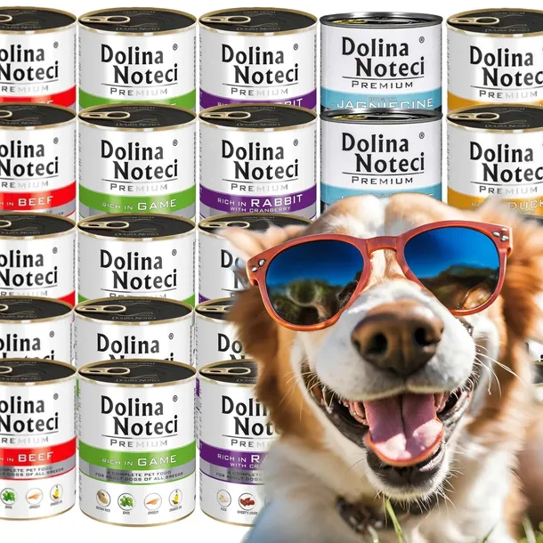DOLINA NOTECI PREMIUM MIX SMAKÓW KARMA MOKRA PSA PSÓW 800g x 24 BEZ RYB