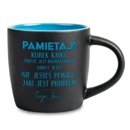 kubek-grawer-niebieski-mat-kawa-jest-zawsze-rozwiazaniem-imie-na-prezent