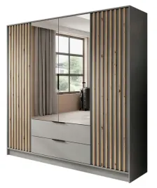 szafa-uchylna-letto-206-4d-szara-lamele-szuflady