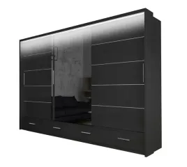 szafa-ark-przesuwna-z-lustrem-250-czarna-garderoba