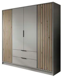 szafa-uchylna-letto-206-4d-szara-lamele-szuflady