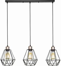 lampa-wiszaca-loft-diament-listwa-potrojna-czarna-rose-gold