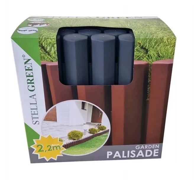Palisada ogrodowa 2,2m ekoobrzeże płotek paliki ANTRACYT PRODUKT POLSKI