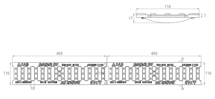 odwodnienie-liniowe-kanal-1m-h100-b125-koryto-plastik-ruszt-zeliwo-125t-stan-opakowania-oryginalne