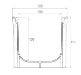 odwodnienie-liniowe-kanal-1m-h100-b125-koryto-plastik-ruszt-zeliwo-125t-kolor-czarny