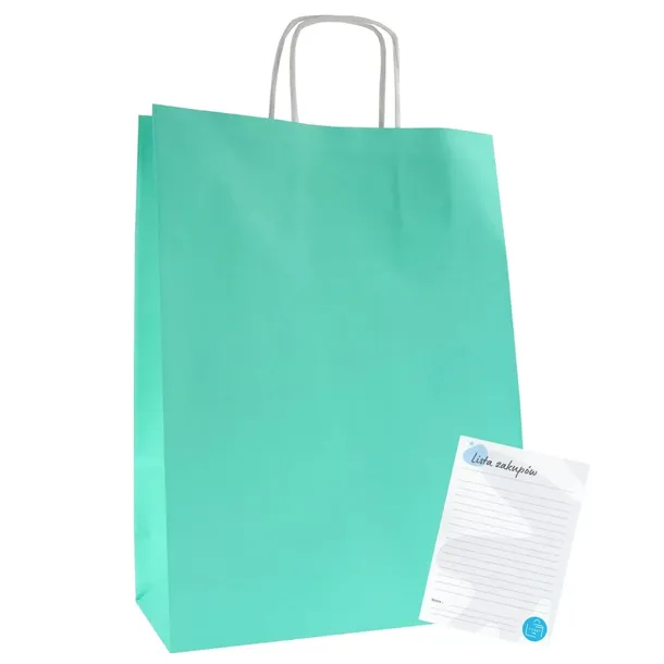 TORBY papierowe 240x100x320 mm A4 MIĘTOWE 25 szt Torba papierowa na zakupy