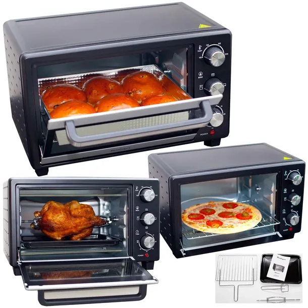 MINI PIEKARNIK ELEKTRYCZNY 25L BERLINGER GRILL ROŻNO SUSZRKA DO GRZYBÓW