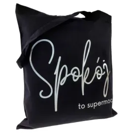 torba-bawelniana-z-nadrukiem-spokoj-to-supermoc-czarna-220g-na-zakupy
