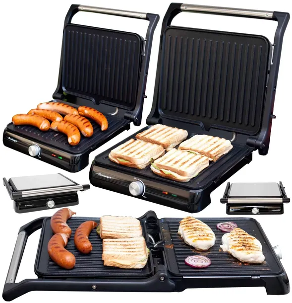 OPIEKACZ TOSTER GRILL DO KANAPEK PANINI ELEKTRYCZNY ROZKŁADANY MOCNY 2400