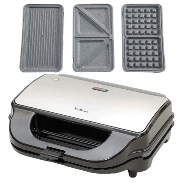 Gofrownica Toster Grill - Opiekacz 3 w 1 | MAX2100W | marmurkowe płytki