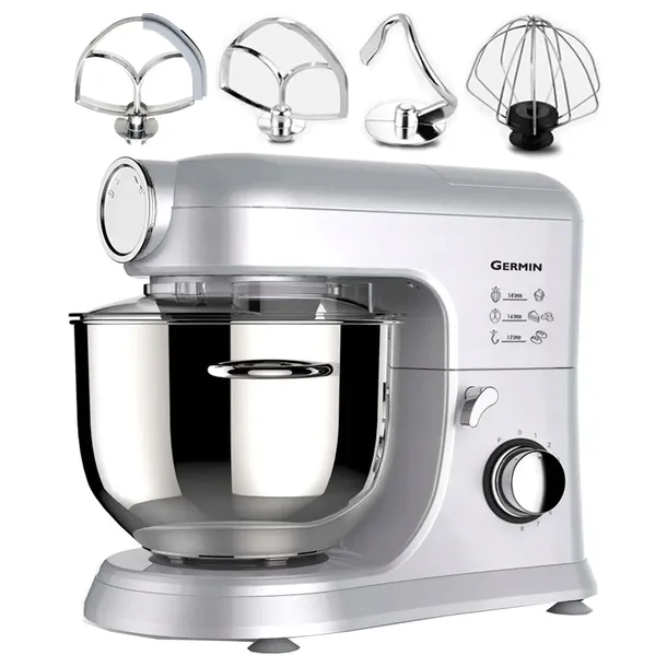 Robot kuchenny mikser planetarny BERLINGER| Mocny 1500W 5,5L | 4 mieszadła