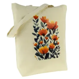torba-bawelniana-220g-ecru-z-nadrukiem-kwiaty-materialowa-do-szkoly-pracy