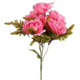 sztuczne-roze-w-bukiecie-6-sztuk-jasno-rozowy-48-cm-paproc-do-doniczki