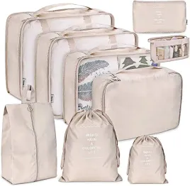 newaner-zestaw-9-organizerow-do-walizki-wodoodporne-na-ubrania-buty-bezowy