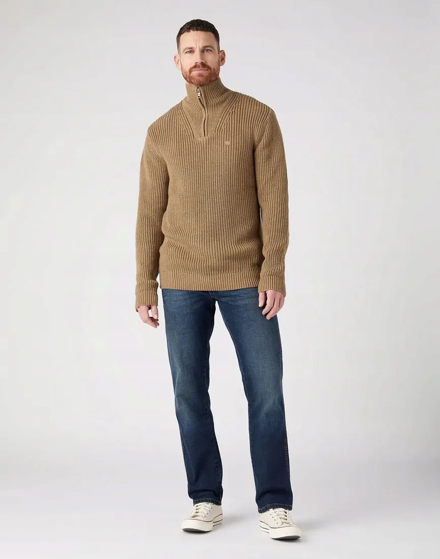 meski-sweter-wrangler-half-zip-knit-m-stan-nowy