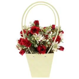 zolta-pikowana-torebka-kwiatowa-prezentowa-papierowa-na-kwiaty-34-cm