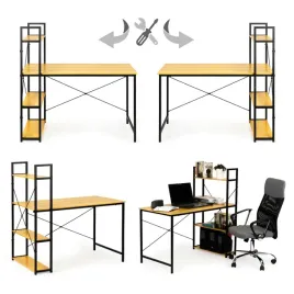 biurko-komputerowe-drewniane-regal-z-polkami-loft-modernhome