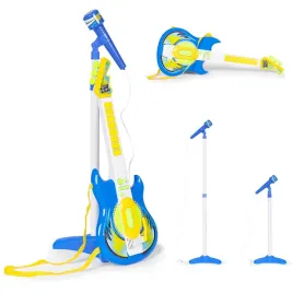 gitara-elektryczna-mikrofon-statyw-dla-dzieci-mp3-niebieska