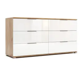 komoda-pojemna-160-cm-z-szufladami-dab-craft-bialy-polysk-lakierowana