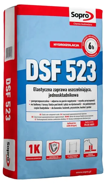 SOPRO DSF 523 Folia w płynie elastyczna zaprawa uszczelniająca 1K 20kg