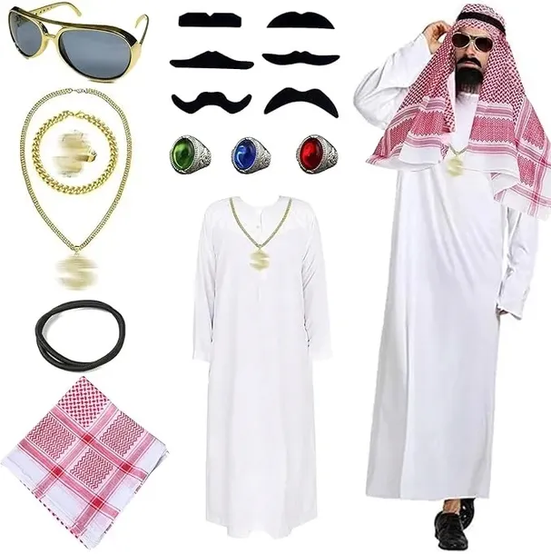 STRÓJ PRZEBRANIE SZEJK ARAB SHEIK ARABSKI KSIĄŻE SUŁTAN BOGACZ NA HALLOWEEN