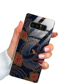 etui-do-samsung-note-8-czarne-szklane-wiosna-kolorowe-kwiaty-marmury-wzory