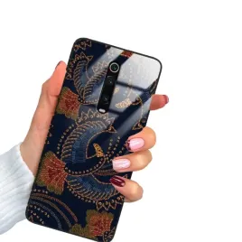 etui-do-xiaomi-redmi-k20-pro-glass-czarne-szklane-wiosna-kolorowe-kwiaty-wz