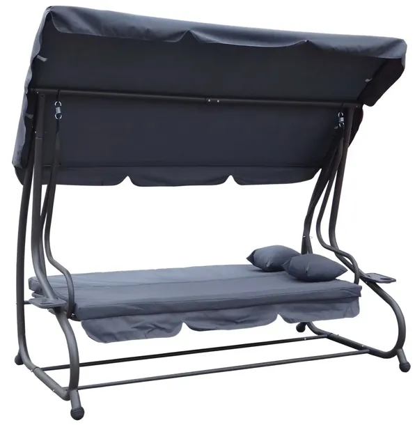 duza-hustawka-ogrodowa-rozkladana-lezanka-300kg-daszek-lezak-2w1-stan-nowy-kolor-szary