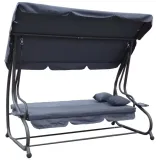 duza-hustawka-ogrodowa-rozkladana-lezanka-300kg-daszek-lezak-2w1-stan-nowy-kolor-szary