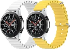 2x-pasek-do-zegarka-zolty-bialy-silikon-samsung-galaxy-watch-3-45mm-22mm