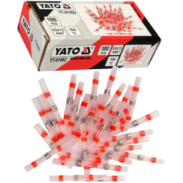 KOSZULKI TERMOKURCZLIWE Z CYNĄ Yato Wodoodporne 0.5 1.5 mm2 100 szt