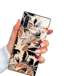 etui-do-samsung-note-10-glass-czarne-szklane-wiosna-kolorowe-kwiaty-wzory