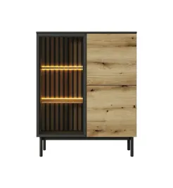 witryna-niska-lang-100-cm-czarny-dab-evoke-led