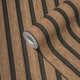 tapeta-winylowa-na-flizelinie-brazowa-imitujaca-lamele-lamelki-efekt-3d