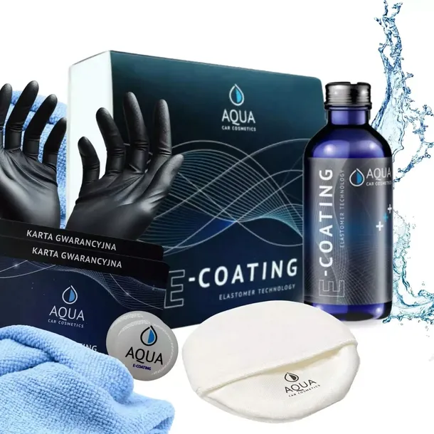 AQUA E-Coating 30ML + 2 KARTY NAKLEJKI REKAWICZKI APLIKATOR