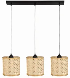 lampa-potrojna-listwa-czarna-klosz-boho-bambusowy-phu13c