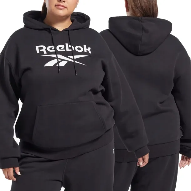Reebok bluza damska czarna sportowa kangurka plus size HB7627 4XL