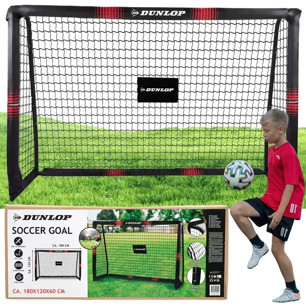 BRAMKA PIŁKARSKA DUŻA METALOWA TRENINGOWA DO PIŁKI NOŻNEJ DUNLOP 180x120cm