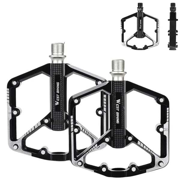 PEDAŁY PLATFORMOWE MTB 20 PIN LEKKIE ALUMINIOWE WEST BIKING 3 ŁOŻYSKA MASZ.