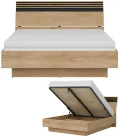 lozko-160x200-z-pojemnikiem-i-stelazem-lamele-dab-cremona-czarny-ferro-fe18