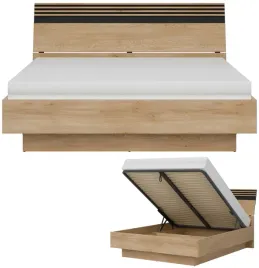 lozko-180x200-z-pojemnikiem-i-stelazem-lamele-dab-cremona-czarny-ferro-fe18
