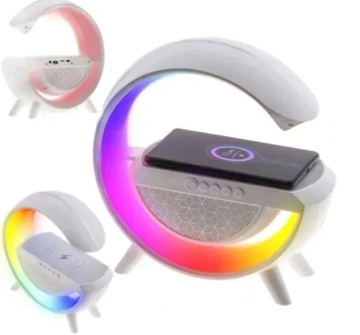 lampka-rgb-led-glosnik-bluetooth-radio-fm-ladowarka-indukcyjna-na-biurko-stan-nowy