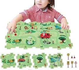 gra-planszowa-tor-wyscigowy-labirynt-ukladanka-logiczna-8-czesci-zielony