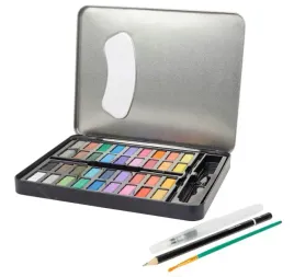 farby-akwarelowe-creative-artist-2-pedzle-olowek-36-szt-metalowy-organizer