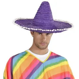 sombrero-fioletowe-z-bialymi-pomponikami-sombrero-meksyk-latynoski-styl
