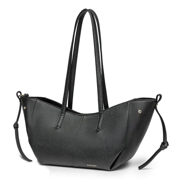 Torebka Damska Shopper Duża Na Ramię Ekoskóra PUCCINI Czarna BK1251004D-1