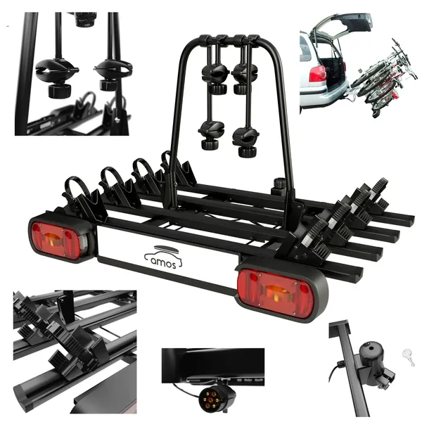Bagażnik rowerowy platforma rowerowa hak AMOS GIRO 4 rowery ZAMYKANY 75kg