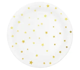 talerzyki-biale-papierowe-8-szt-18-cm-urodziny-zlote-gwiazdki-swieta